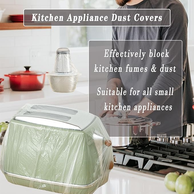 STAYWILD 60 PCS Clear Small Appliance Dust Covers, Disposable Kitchen Appliance - Image 2