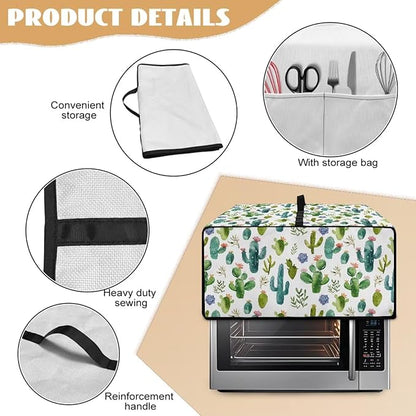 Watercolor Cactus Floral Print Toaster Oven Cover Waterproof Polyester-Linen - Image 6