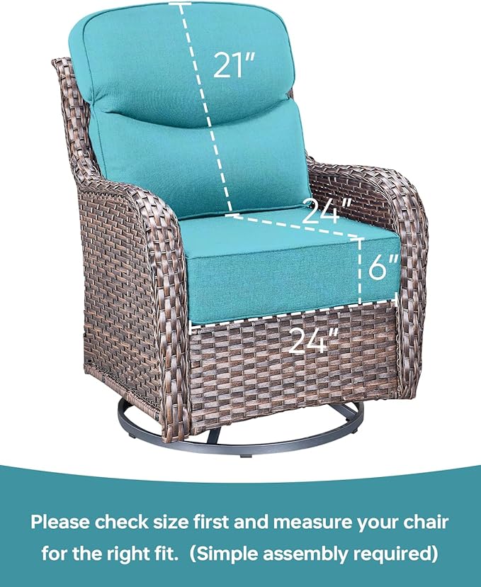 Luxury 24x24x6 Inch Smile Outdoor Seat Cushions Set of 2 - Image 3
