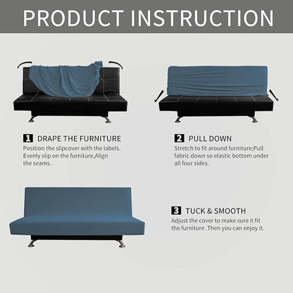 Easy-Going Stretch Futon Sofa Slipcover Armless Sofa Bed Cover Furniture - Image 6