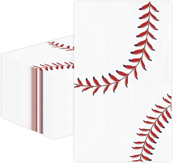 100 PCS Baseball Paper Napkins, Disposable Baseball Bathroom Guest Hand Towels by Unknown