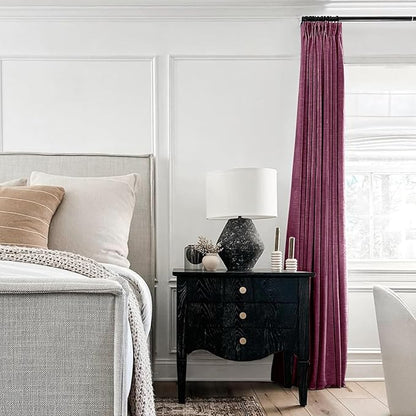 TWOPAGES 84 W x 84 L inch Pinch Pleated Curtain Room Darkening Linen Drapery - Image 3
