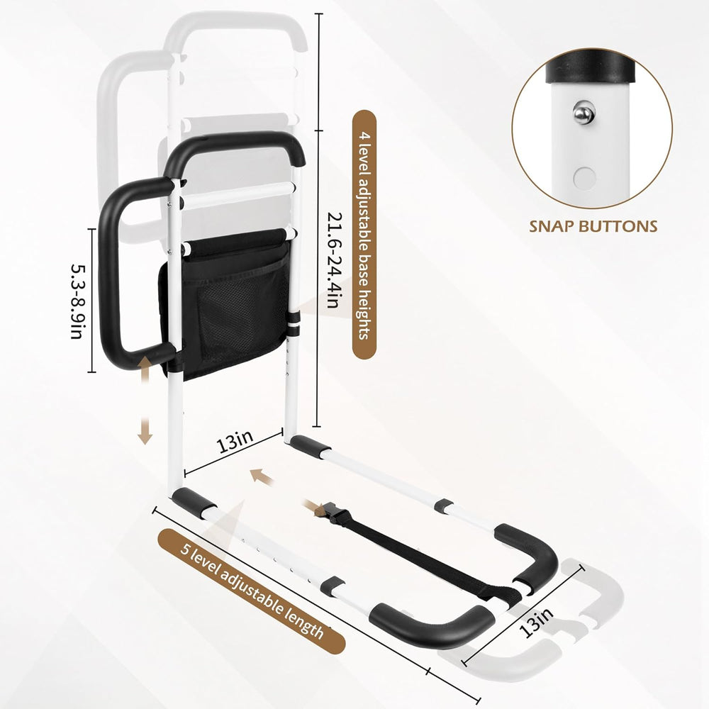 Bed Rails Grab Bar Bed Handrails for Elderly Adults Safety, Bed Cane for Seni...