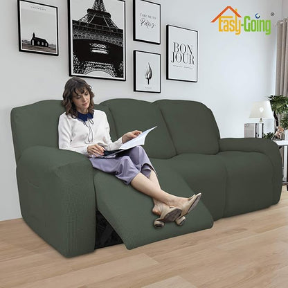 Easy-Going 8 Pieces Recliner Sofa Stretch Sofa Slipcover Sofa Cover Furniture - Image 2