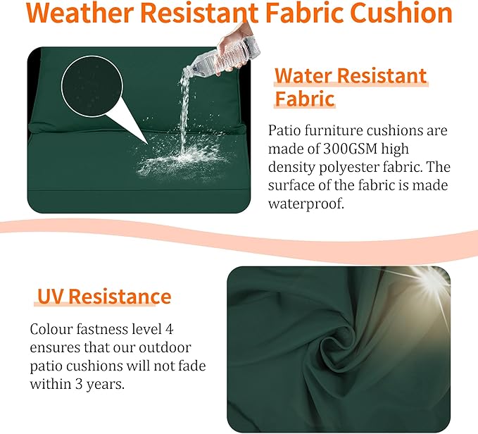 Deep Seat Outdoor Cushions Set of 4, UV&Fade Resistant Deep Seat Patio Cushions - Image 4