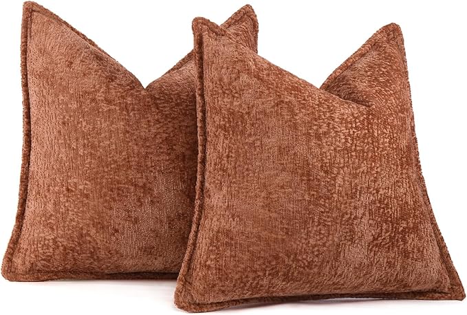 Pack of 2 Burnt Orange Fall Decorative Throw Pillow Covers 20x20 Cozy Soft - Image 5