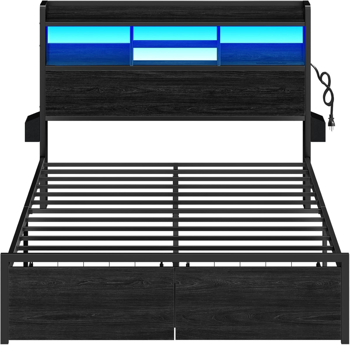 furnulem full size bed frame with headboard and, view 9