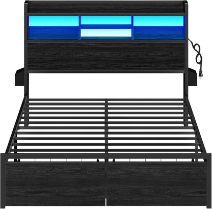furnulem full size bed frame with headboard and, view 9