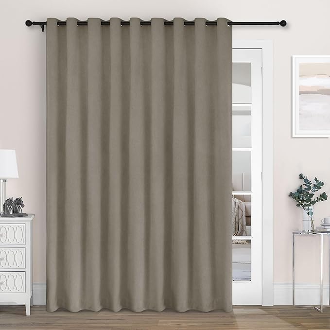 Macochico 100" Wx84 L Light Taupe Full Blackout Curtains by Macochico