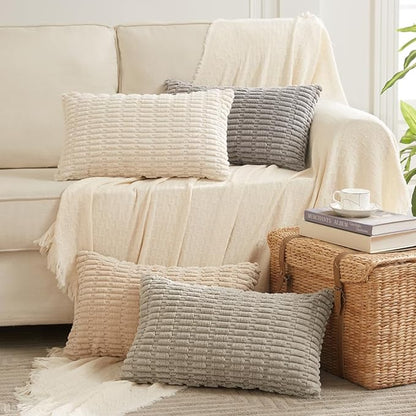 Fancy Homi 4 Packs Taupe Decorative Throw Pillow Covers 12x20 Inch - Image 7