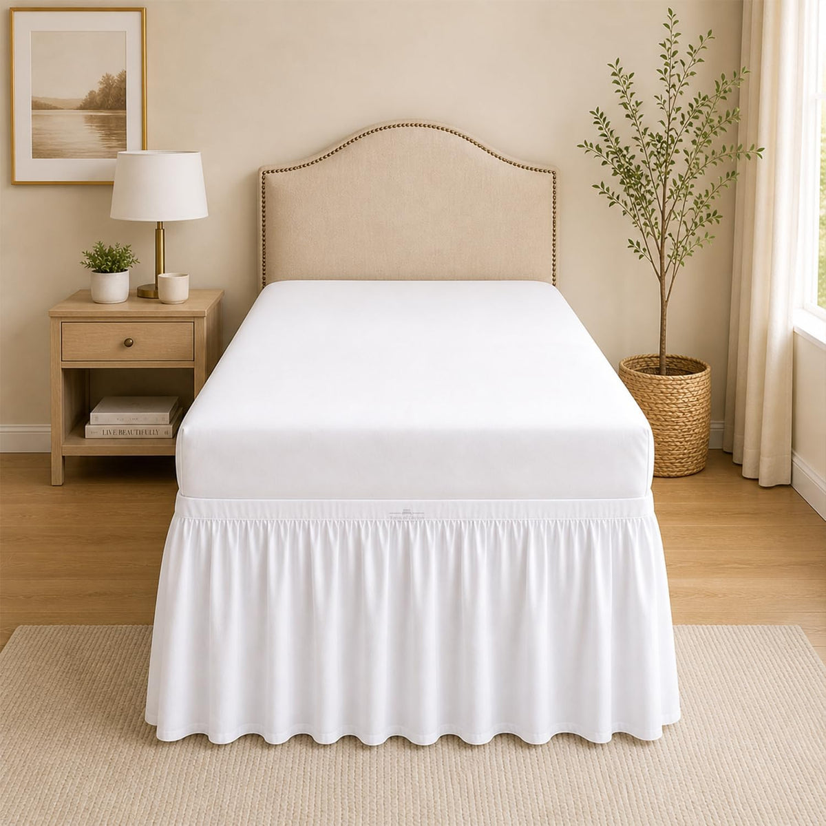dorm room college microfiber ruffled bedskirts twin-xl, main product view