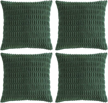 Fancy Homi Set of 4 Dark Green Boho Decorative Throw Pillow Covers 18x18 Inch by Fancy+Homi