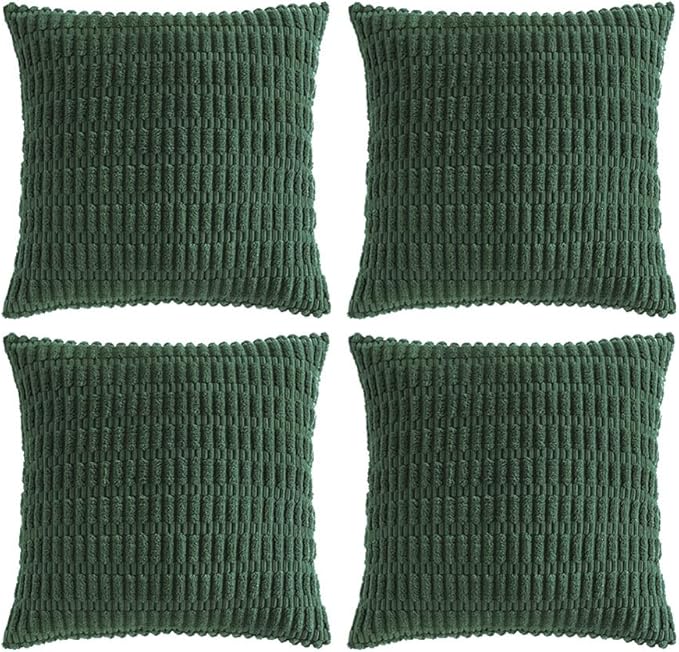 Fancy Homi Set of 4 Dark Green Boho Decorative Throw Pillow Covers 24x24 Inch by Fancy+Homi