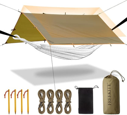 Camping Tarp Tent Portable Multifunctional Bushcraft Backpacking Tear-Resistant by FREEKITE