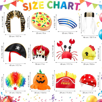 Funny Party Hats Bulk,Costume Crazy Hats for Adults, Photo Booth Props, Birthday Halloween Party Supplies