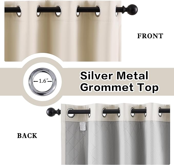 Soundproof Heavy Duty Curtains 3-in-1 Thermal 100% Blackout Curtains 50Wx120L - Image 2