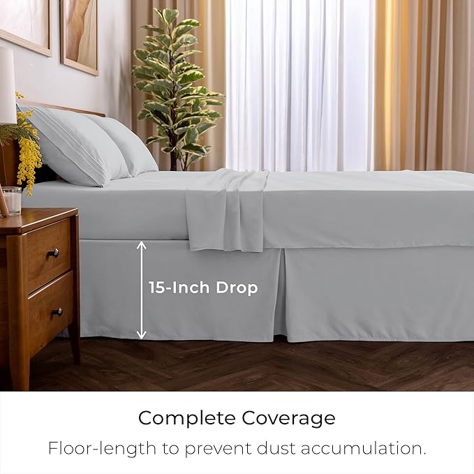 Mellanni Bed Skirt Cal King Size- Bed Skirting - Image 2