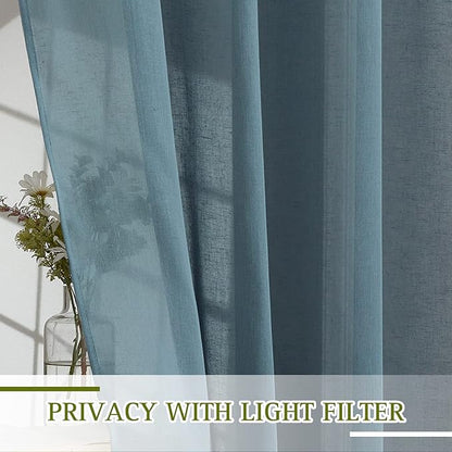 NICETOWN Sheer Linen Curtains 84 inch Long - Image 5