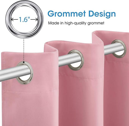 HOMEIDEAS Baby Pink Blackout Curtains - Image 4