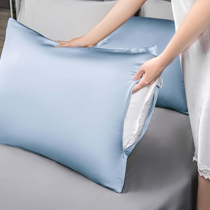 Mulberry Silk Pillowcase for Hair and Skin, Cooling Silk Pillow Case - Image 6
