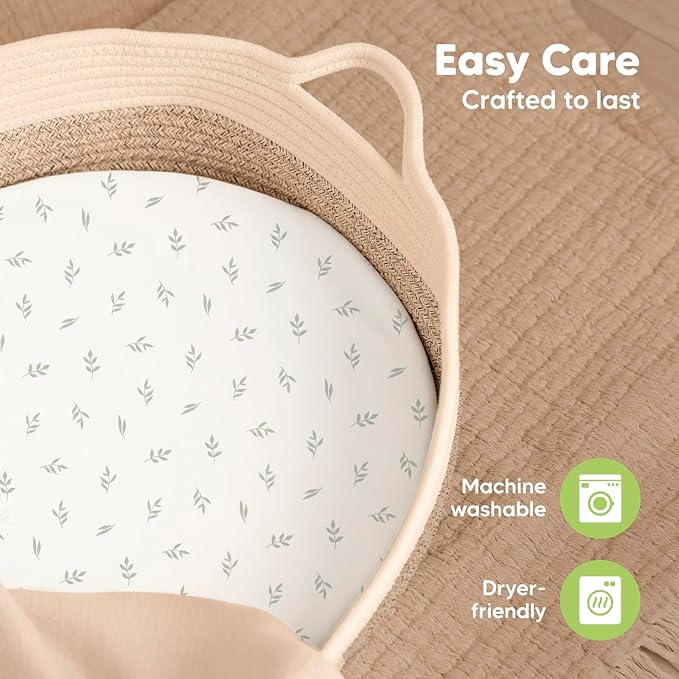 2-Pack Baby Bassinet Sheets Girl, Boy - Image 7