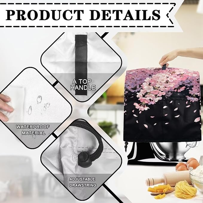 Mixer Dust Covers Cherry Blossom Stand Mixer Covers Protector Dust Cover Marble - Image 7
