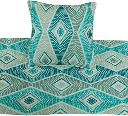 The HomeCentric King/Queen/Twin Blue, Ivory & Grey Decorative Twin 53"x18" Bed - Image 2