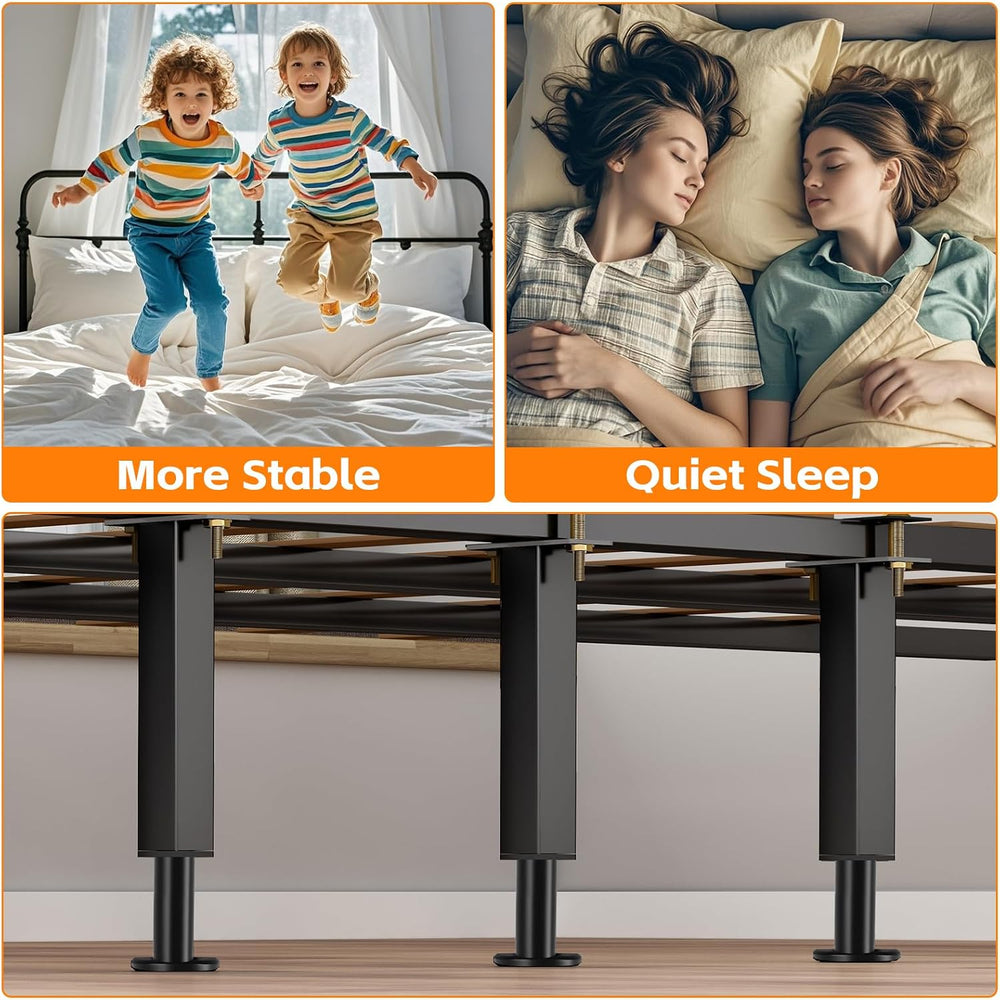 6 PCS Adjustable Height Bed Support Legs, 6.2-7.5 in Metal Bed Risers
