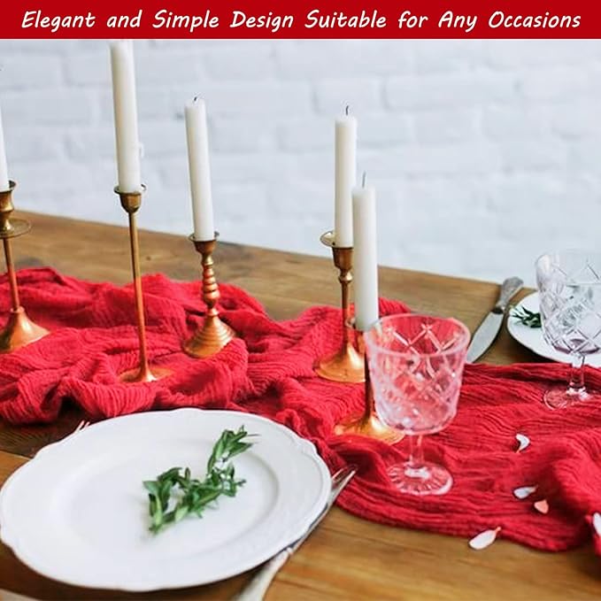 12 Pack Cheesecloth Table Runner 35x72 Inch Boho Gauze Table Runner Rustic - Image 7