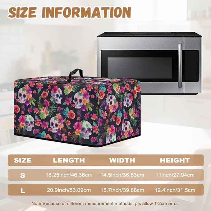 Microwave Oven Cover, Halloween Skull Heat-Resistant Polyester Machine - Image 6