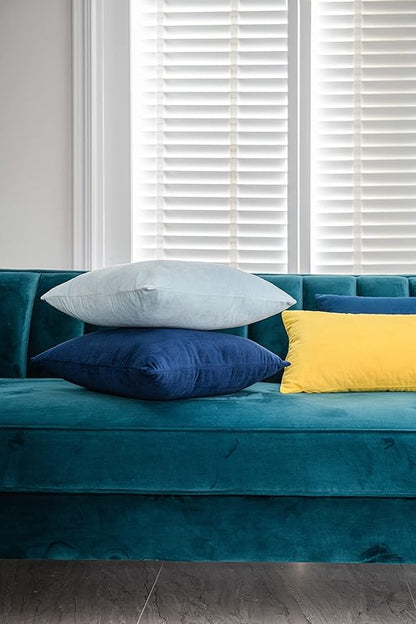 Couch Pillow Covers 12x20 Yellow: 2 Pack Cozy Soft Velvet Rectangular Throw - Image 5