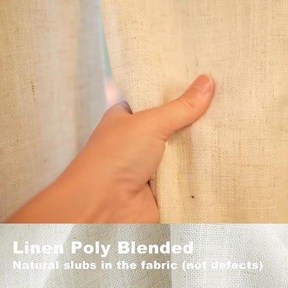 Vision Home Natural Pinch Pleated Full Blackout Curtains Linen Blended Room - Image 4