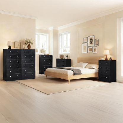 karl home black 7 drawer dresser, wood chest shown in use