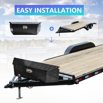 39" x 12" x 16.5" trailer tongue tool, close-up detail