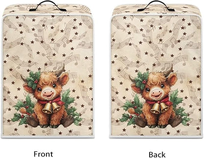 Christmas Coffee Maker Cover, Dustproof Washable Highland Cow Coffee Machine - Image 2