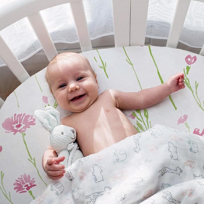 Gllquen Baby Bassinet Sheets 4 Pack, Breathable Cozy Fitted Mattress Sheet - Image 2