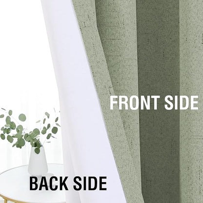H.VERSAILTEX Linen Look 100% Blackout Curtains 95 Inches Long - Image 7