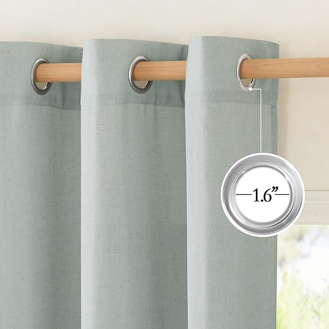 NICETOWN Linen Blend Kitchen Curtains 54 inches Long, Grommet Cafe Curtains & - Image 2