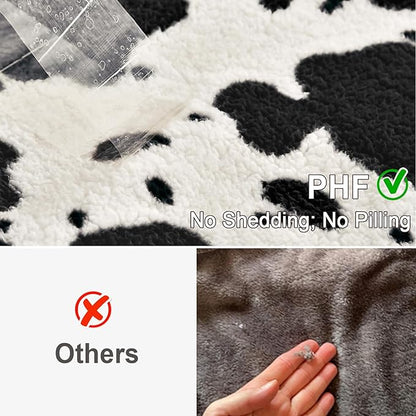 PHF Cute Cow Print Sherpa Blanket Queen Size - Image 5