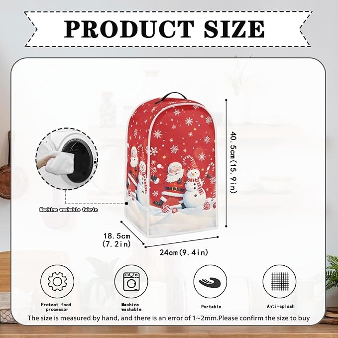 Christmas Blender Cover for Kitchen Cute Food Processor Dust Cover - Image 5