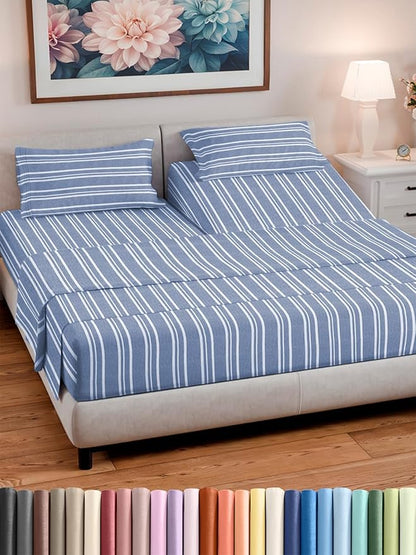 Split Head King Sheet Set – 4 Piece Flex Split Top King Sheets by CGKUnlimited