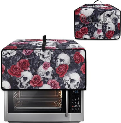 Skull Red Rose Print Microwave Oven Dust Cover Toaster Oven Cover - Image 2