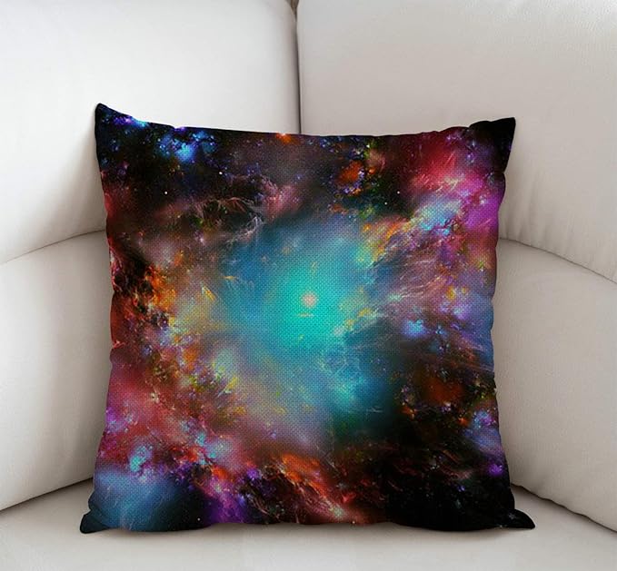 Swono Galaxy Rustic Farmhouse Style Decorative Throw Pillow Cover Cushion Case - Image 2