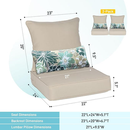 Aoodor Outdoor Chair Cushion, 22 x 24 Inch Water-Resistant, Fade-Resistant - Image 3