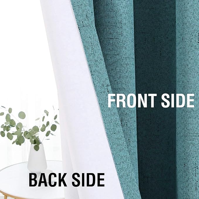 H.VERSAILTEX Linen Look 100% Blackout Curtains 63 Inches Long - Image 6