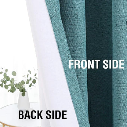 H.VERSAILTEX Linen Look 100% Blackout Curtains 45 Inches Long - Image 6