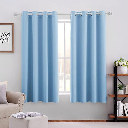 HOMEIDEAS Blackout Curtains for Bedroom 52 X 63 Inch 2 Panels Baby Blue Room by HOMEIDEAS