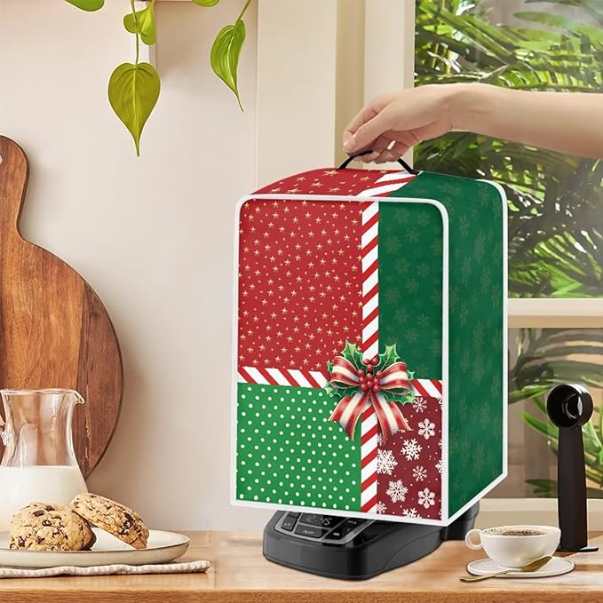 Coffee Maker Cover Christmas Holiday Dust Resistant Small Kitchen Appliance - Image 4