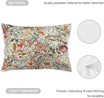 Flower Red William Morris Throw Pillow Covers 12x20 Inch Aesthetic Pillow - Image 3