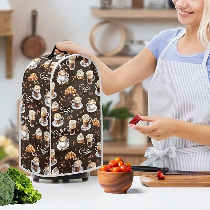 Coffee Bread Print Blender Dust Cover - Image 3